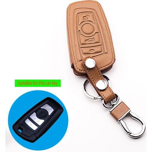 Leather car key cover Key cases for BMW e30 e36 e90 e60 e60 e38 e36 e63 e53 e10 e30 f30 x30 x3 f4 3 button car keys accessories