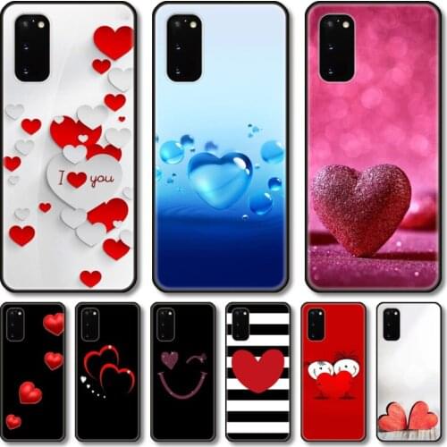 Creative love Phone Case For Samsung Galaxy Note S 21 20 10 9 8 E Lite FE UW Ultra 5G PRO Black Shell Cover