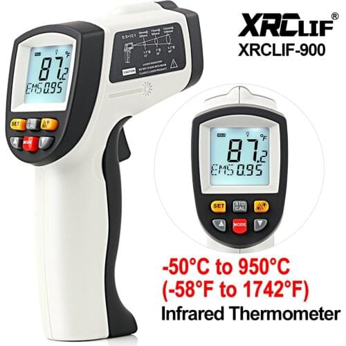 Laser Infrared Thermometer Gun Sensor de Temperatura Meter -58℉ -1742℉ Digital Lcd Temperature Data-Storage XRC900 700 XRCLIF
