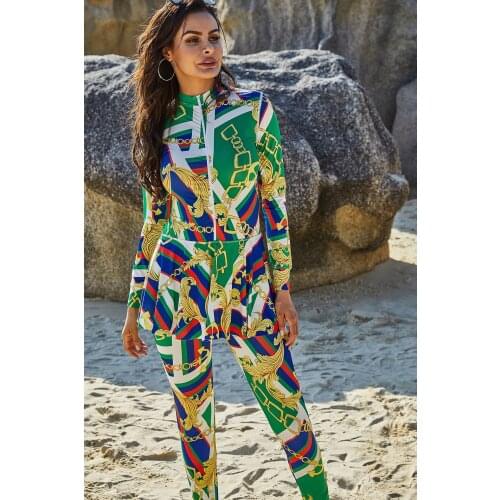 2021 Women Muslim Swimwear Swimsuit Burkini Modest Two-Piece Set Maillot Bain Plus Size Long Sleeve -40