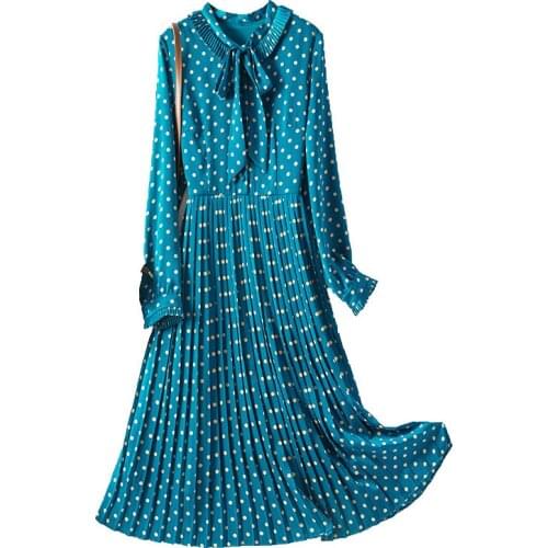 2021 Spring Nice Quality New Casual Plus Size Long Sleeve Polka Dot Dress for Woman