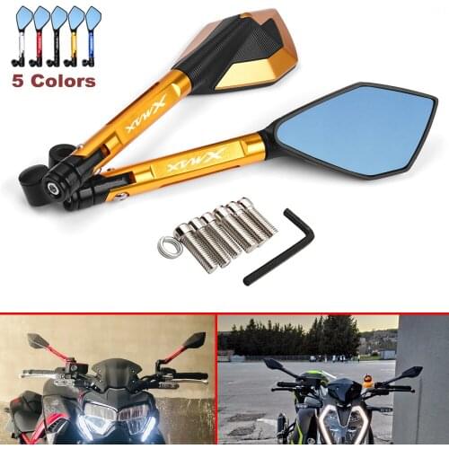 Newest Motorcycle Rearview Mirror CNC Aluminum View Side Mirrors For YAMAHA XMAX300 XMAX400 XMAX X-MAX 125 250 300 400 All years