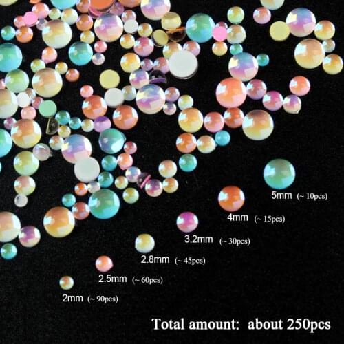 New Glossy Round Mix Size Korean Fashion 3D Nail Art Rhinestone ss6-SS20 Flatback Crystal Stones For DIY Nail art Decoration