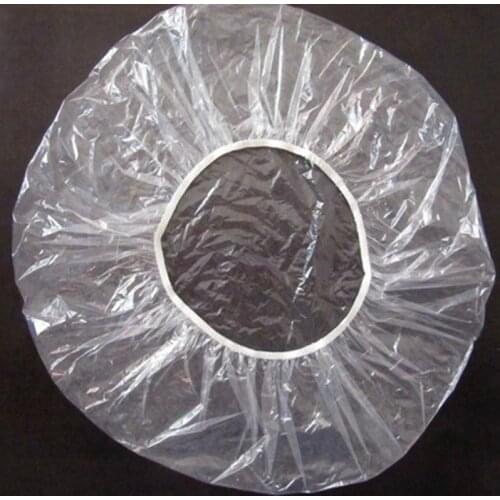 100pcs/lot Disposable Shower Caps Clear Spa Hair Salon Hotel One-Off Bathing Elastic Shower Hat Bathroom Products Bath Bonnet