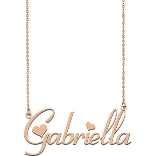 Gabriella Name Necklace Personalized Custom Nameplate for Women Girls Best Friends Birthday Wedding Christmas Mother Days Gift