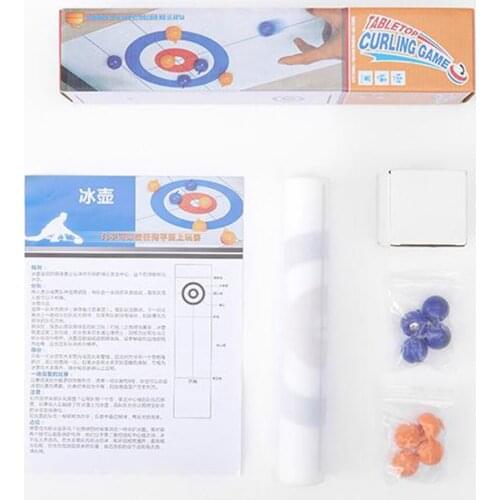 Portable Fun Mini Curling Board Game with 8 Rollers Family Games for Adults