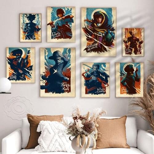 Vintage Japanese Anime Character Poster, Cartoon Role Wall Art, Hot Anime Print Poster, Retro Art Wall Stickers, Kids Room Gift