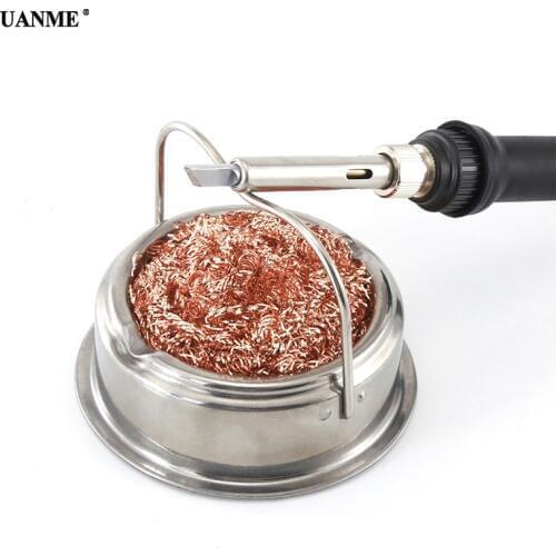 UANME Wire With Stand Set Welding Soldering Solder Iron Tip Cleaner Cleaning Steel Repair Tool