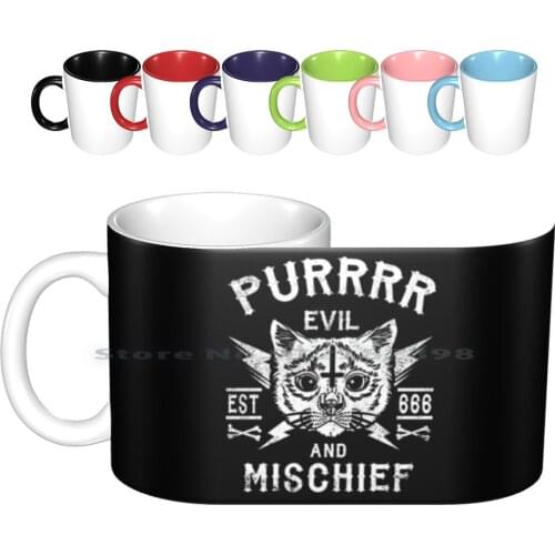 Purrrr Evil And Mischief-Satanic Cat-Occult Cat Ceramic Mugs Coffee Cups Milk Tea Mug Satanic Cat Purr Evil Occult Cat Funny