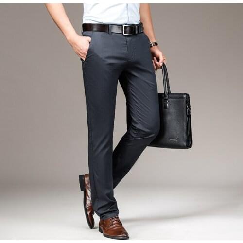 Plus Size 42 Smart Casual Trousers Mens Commuter Pant Slim, Comfortable, Breathable, FlexKnit Stretch, Straight-Leg Flat Front