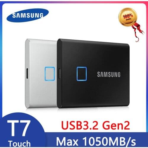 Samsung T7 TOUCH Portable External Solid State Drive SSD 1T Metal Fingerprint Encryption USB3.2 High Speed PSSD 500GB 2T Type-c