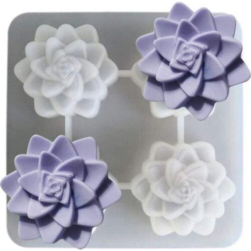 Succulent Cactus Silicone Mold Cactus Floral, Succulent Plants Flower Glycerin Handmade Soap 3D Mold, Silicone Mold, Food Grade
