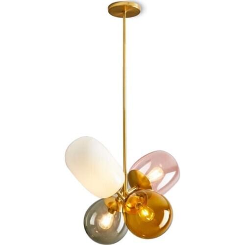 Nordic LED Glass Deco Chandelier Lighting Living Room Pendant Lamps Fixtures Cafe Dining Room Hanging Lights Childrens Bedroom