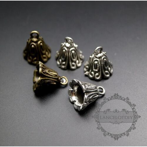 15x15mm vintage style antiqued silver,bronze alloy vial glass dome bail cap supplies DIY findings 1536005