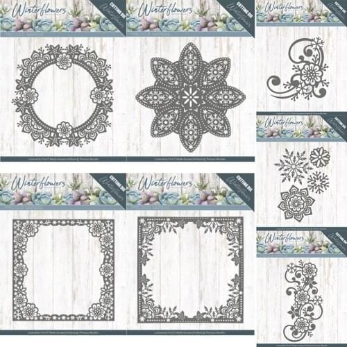 Piggy Craft metal cutting dies cut die mold Winter flowers frame Scrapbook paper craft knife mould blade punch stencils dies