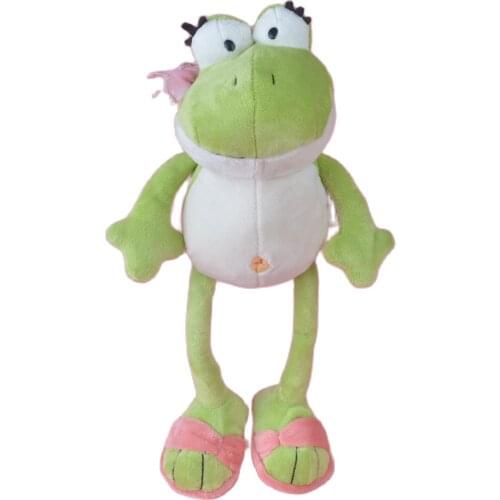 35cm Green Color Slippers Frog Stuffed Plush Toy Soft Doll Animals Flower Girls Baby Kids Birthday Gift