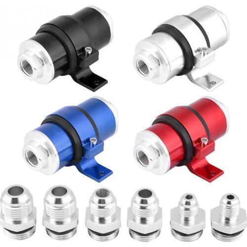 Fuel Filter Universal Black 30 Micron Billet Aluminum Inline Fuel/Petrol Filter Bracket AN6/AN8/AN10 Black Aluminum New Arrivals