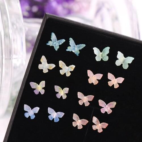 UMKA New Butterfly Stud Earrings Fairy Stereo Butterfly Earrings Set Women Child Colorful Butterfly Studs Hypoallergenic Stud