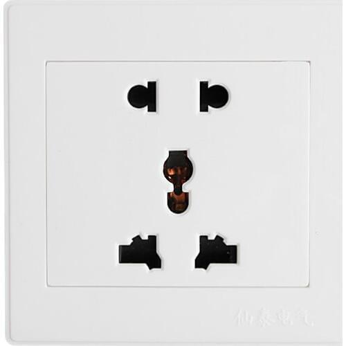 Universial 5 Hole Electric AC Power Outlet Panel Plate Wall Charger Dock Socket