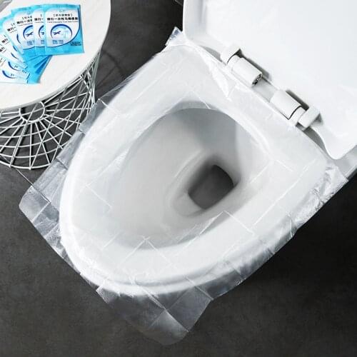 6/50pcs Universal Toilet Seat Cover Sticker Toilet Disposable Waterproof Toilet Paper Pad Antibacterial Maternal Bathroom Tools