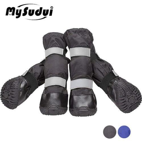 Medium Large Dog Shoes Waterproof Outdoor Winter Boots For Dog Booties Warm Long Non Slip Rain Shoes For Dog Zapatos Para Perro