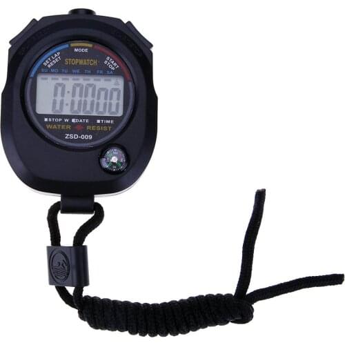 Waterproof LCD Digital Stopwatch Timer Chronograph Counter Sport Alarm