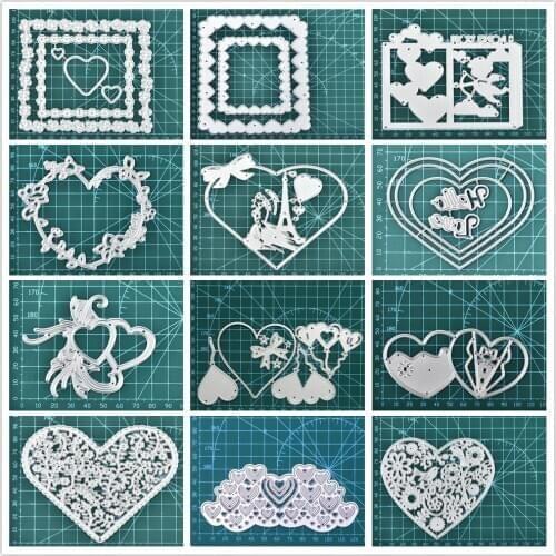 YaMinSanNiO Heart Dies Ring Metal Cutting Dies New 2020 for Card Making Scrapbooking Dies Embossing Stencil Wedding Dies