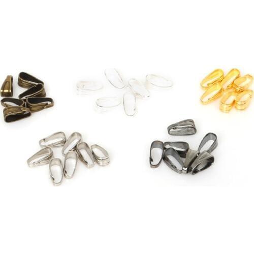 100pcs/lot Pendant Clips Pendant Clasps Pinch Clip Bail Pendant Connectors Jewelry Findings DIY Jewely Accessories