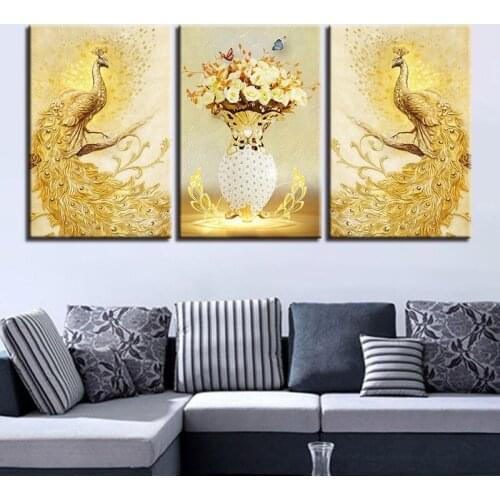 Animal Peacock Poster Art Living Room Home Decoration Gym Sofa Wall Background Frameless Printing Canvas Hanging Painting Core