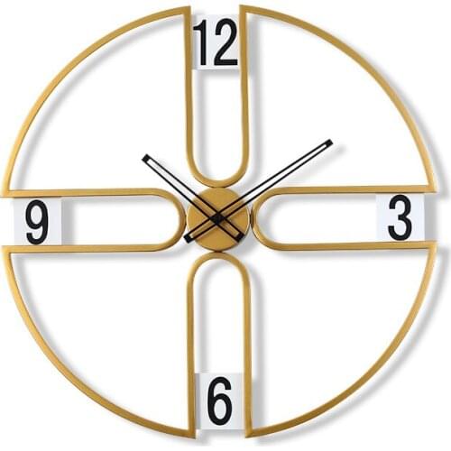 Gold Metal Wall Clock Modern Design Large Luxury Abstract Metal Simple Creative Wall Clock Living Room Reloj De Pared Home Decor