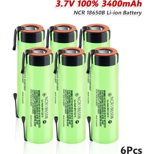 1/2/4/6/8/10pcs 3.7V Rechargeable 18650 Battery Original NCR 18650B 3.7 V 3400 Mah 18650 Lithium Li-ion Batteries With 2 Tabs