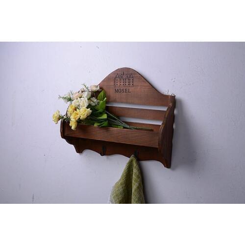 1PC New Wall Shelf Key Wall Hanger for Bathroom Wall Decor Shelves Wooden Storage Rack Shelves with Hooks Clothes Hanger JL 048