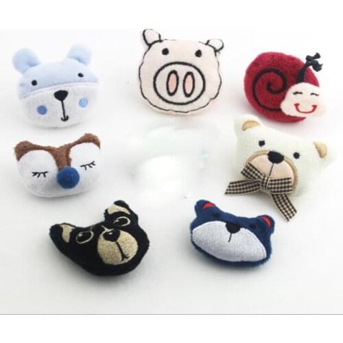 10pcs/lot Cartoon bear dog and cat cartoon doll hair decoration for hair cloth and shoes free shipping