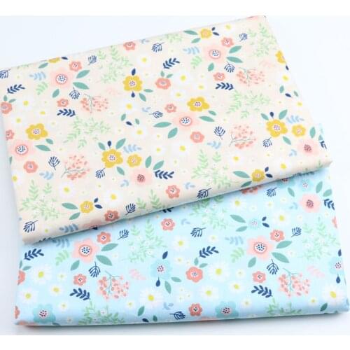 160cm*50cm yellow blue floral cotton fabric bedding quilting apparel dress patchwork fabric kids handwork curtain decor cloth