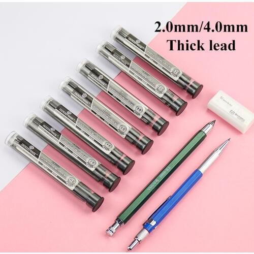 2.0/4.0mm Mechanical/Automatic Charcoal Pencil Graphite Lead/Refills/Core Replaceable HB/2B/4B/6B/8B/10B/12B Sketch Stationery