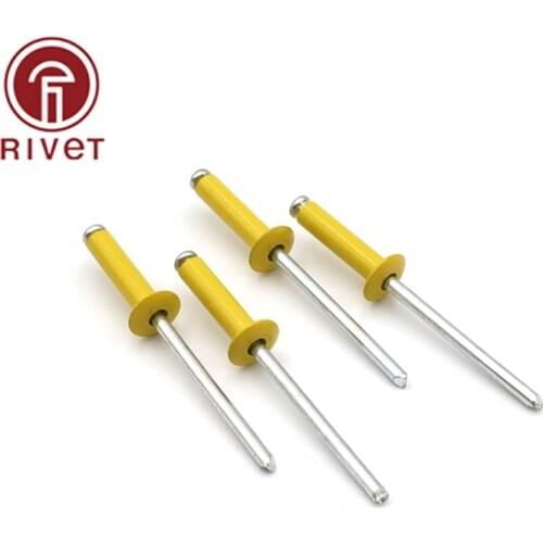 2.4*6/3.0*6/3.2*5/3.2*10mm Yellow Aluminium Steel Opening Blind Rivet Pulling Rivets Decoration Pop Rivets For Furniture