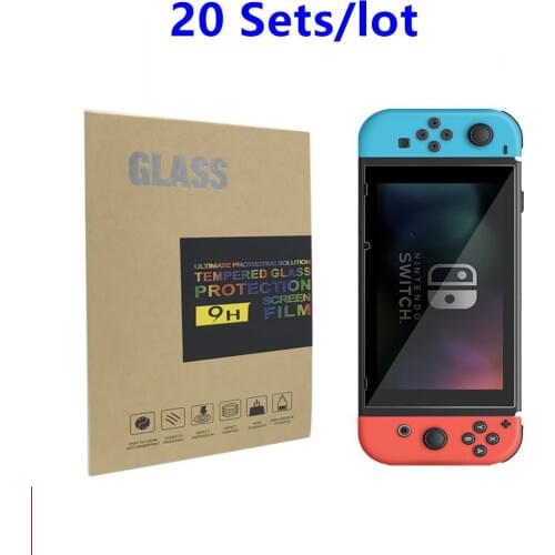 20 Sets 9H Hardness Premium Ultimate Protection Tempered Glass for Nintendo Switch NintendoSwitch NS HD Screen Protector Film