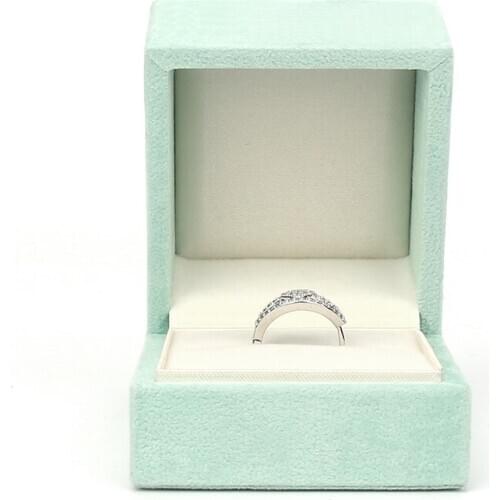 2020 Cyan Suede Silky Feel PU Leather Built-in Microfiber Jewelry Box Emerald Green Valentines Thanksgiving Day