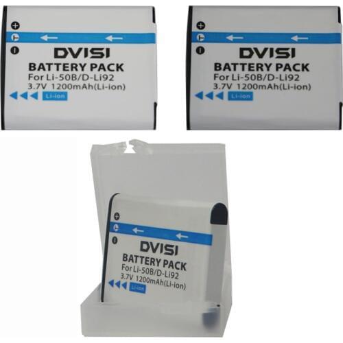 3pcs/lot 3.7V LI-50B LI 50B LI50B Camera Battery +Battery case for Olympus LI-50B LI 50B or Pentax D-LI92 XZ-1 SP-800UZ SZ-30MR