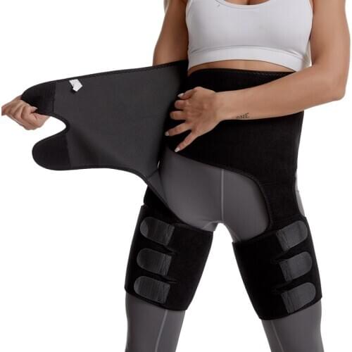 3 in 1 Women Sweat Slim Thigh Trimmer Leg Shapers Push Up Waist Trainer Panties Fat Burning Neoprene Heat Compress Slimming Belt