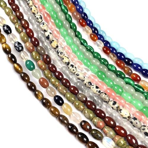 Natural Stone Agates Oval Shape Loose isolation Beads Semifinished Beaded for Jewelry Making DIY Bracelet Necklace Accessories