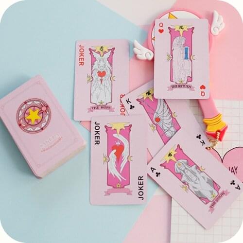 Anime Cardcaptor Sakura Clow Card Captor Saku Poker Cards Character Deck Toys KINOMOTO LI SYAORAN Model Toy 54 pcs in Pack