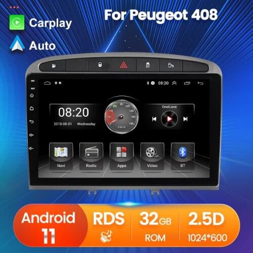 Car Multimedia Radio Player RDS 2.5D Screen SWC For Peugeot 408 308 2010 2011 2012 2013 2014 2015 2016