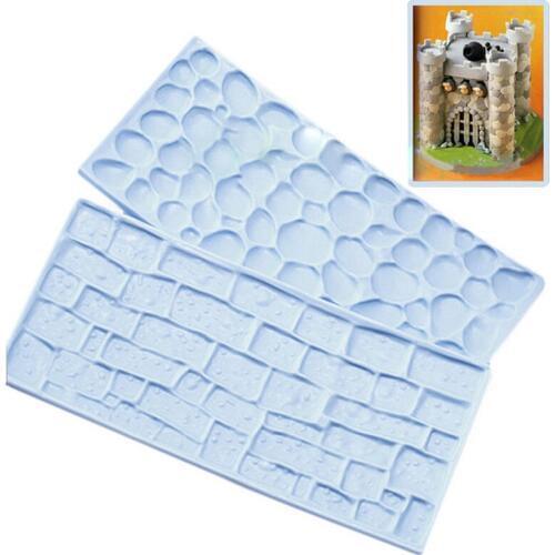 Free shipping Fondant Decorating 2 pieces of stone great wall embossing die Fondant Cake skirt mold baking tools