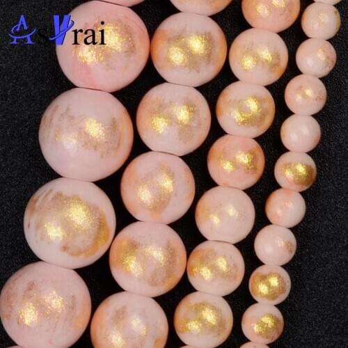 4 6 8 10mm Natural Stone Champagne Jades Beads For Jewelry Making Round Loose Spacer Beads DIY Bracelet Necklace Accessories 15"
