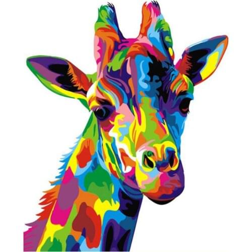 Giraffe Animal DIY Digital Painting By Numbers Modern Wall Art Oil Painting Christmas Gift Home Decor Big size