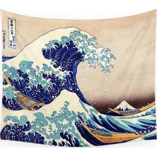Katsushika Hokusai The Great Wave Off Kanagawa Wall Tapestry Wedding Party Gift Bedspread Beach Towel Yoga Picnic Mat