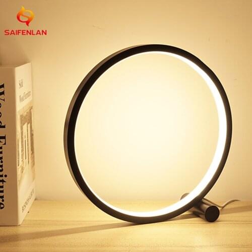 Circular Led Table Lamp with Usb Touch Dimmable LED Stand Desk Light Reading Lamp Modern Study Light Home Decoration 25CM