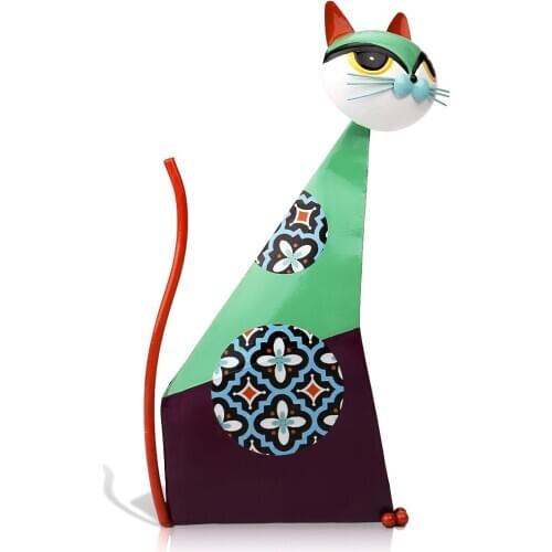 FORTUNE CAT SCULPTURE METAL SCULPTRUE IRON ABSTRACT SCULPTURE CRAFTING HOME FURNISHING ARTICLES DECORATION