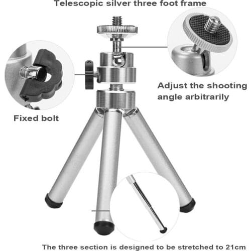 1PC Mini Aluminum Alloy Desktop Tripod 2 Section Stand Holder for Projector Camera